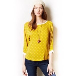 Maeve Yellow Polka Dot Blouse